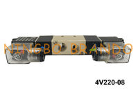BSPT 1/4 &quot;4V220-08 AirTAC Tipi Pnömatik Solenoid Vana Çift Elektrik Kontrol Işık DC24V