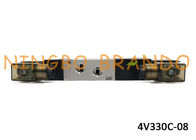 4V330C-08 AirTAC Tipi Hava Elektrik Kontrol Vanası 1/4 &quot;5/3 Yollu Çift Etkili Silindir