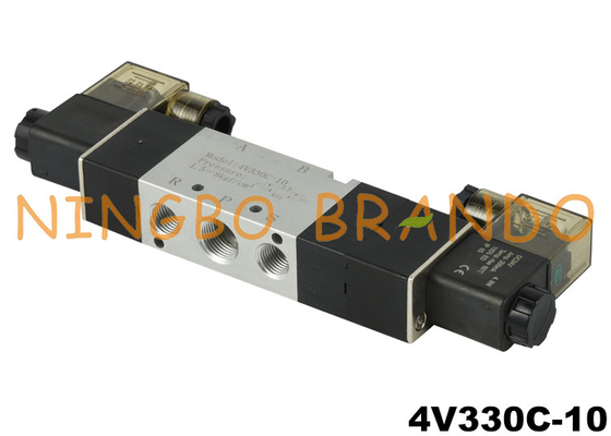 4V320-10 Çift Solenoid Pnömatik Hava Kontrol Vanası DC24V DC24V