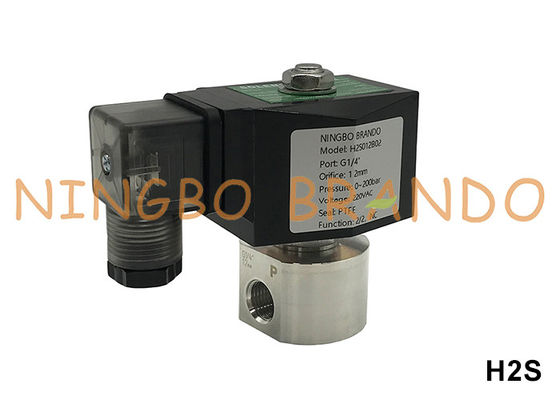 200 bar yüksek basınçlı paslanmaz çelik solenoid valfi 1/8'' 1/4' 12V 24V 110V 220V