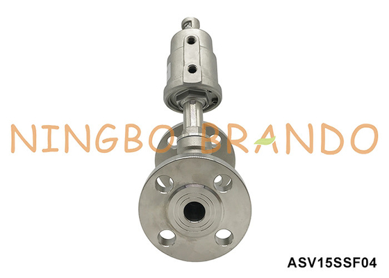 DN15 PN16 Flanged Port Pneumatik Köşeli Koltuk Valfi Normalde Kapalı Çift Etkinlik