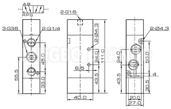 4A320-10 3/8'' Pnömatik Çift Hava Pilot Valfi 5/2 Yol
