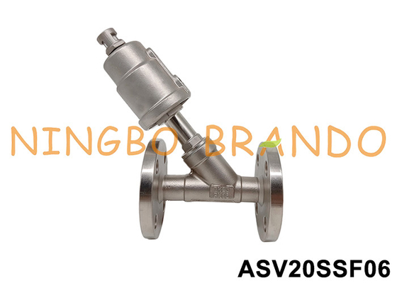 DN20 Flanged Pneumatik Köşeli Koltuk Valfi PN16 0~16bar