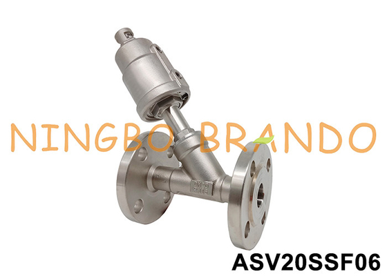DN20 Flanged Pneumatik Köşeli Koltuk Valfi PN16 0~16bar