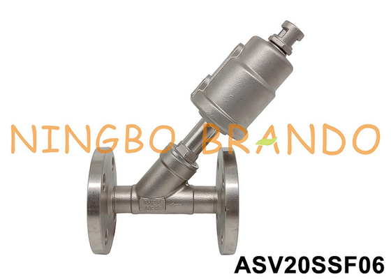 DN20 Flanged Pneumatik Köşeli Koltuk Valfi PN16 0~16bar