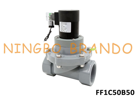 2'' CPVC Kimyasallar için Korozyona Karşı Solenoid Valf Asit Alkali 24V 220V