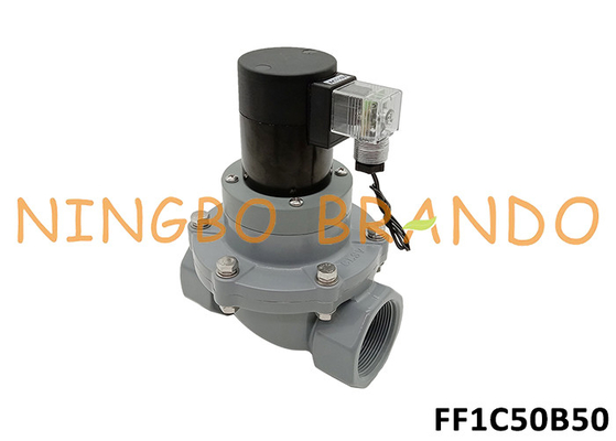 2'' CPVC Kimyasallar için Korozyona Karşı Solenoid Valf Asit Alkali 24V 220V