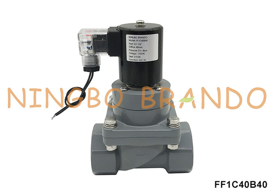 1-1/2'' DN40 Kimyasal Asit için Korozyona Karşı CPVC Solenoid Valf 220V 24V