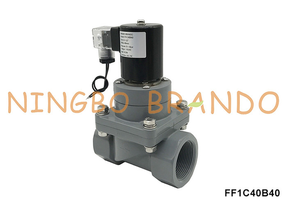1-1/2'' DN40 Kimyasal Asit için Korozyona Karşı CPVC Solenoid Valf 220V 24V