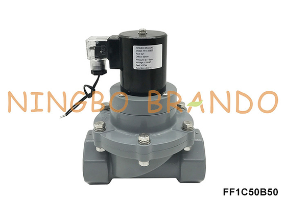 2'' DN50 Kimyasal Asit için Korozyona Karşı Dayanıklı CPVC Solenoid Valf 24V 220V