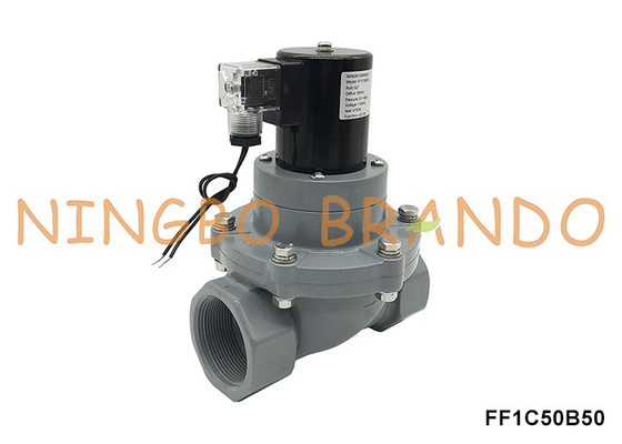 2'' DN50 Kimyasal Asit için Korozyona Karşı Dayanıklı CPVC Solenoid Valf 24V 220V