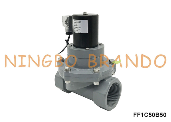 2'' DN50 Kimyasal Asit için Korozyona Karşı Dayanıklı CPVC Solenoid Valf 24V 220V