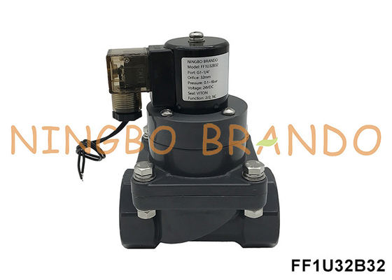 1-1/4' DN32 Kimyasal Asit için Korozyona Sabit UPVC Solenoid Valf 24V 220V