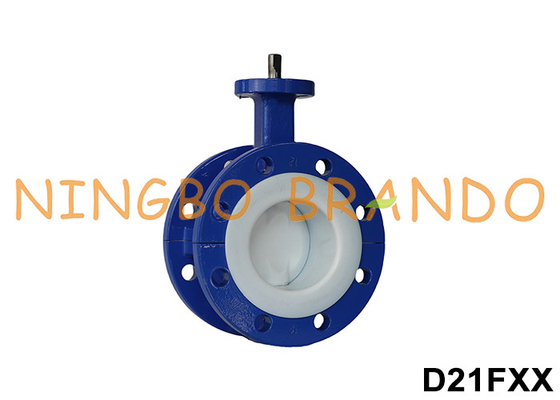 PTFE kaplı çift flensli başsız kelebek valfi DN40 ila DN600