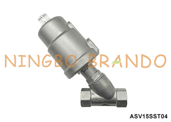 1/2'' DN15 PN16 Thread Pneumatic Angle Seat Valve Single Acting Normalde Kapalı
