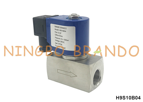 150 bar 1/2'' yüksek basınçlı solenoid valfi su hava gaz 24V 110V 220V