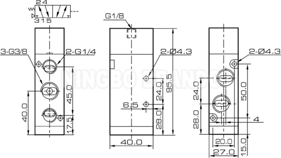 Airtac Tip 4A310-10 Alüminyum alaşımlı gövde ile 5/2 yollu pnevmatik hava pilotu valfi