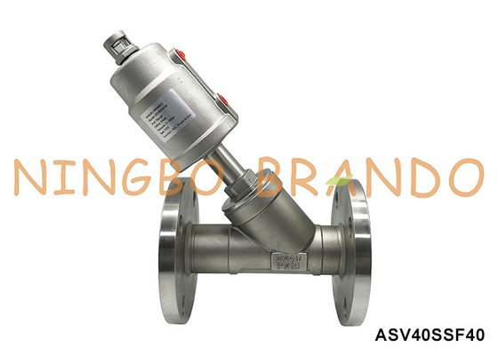 DN40 PN16 Flange Port Pneumatik Köşeli Koltuk Valfi Tek veya Çift Eylemli