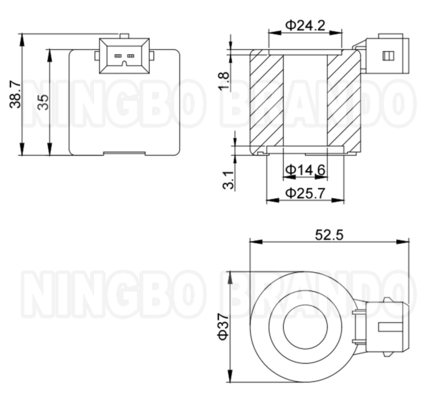 12VDC 16W BRC CNG Reducer LPG Multivalve için Solenoid Bobin