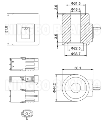 HydraForce Tip 6359412 Ekskavatör Hidrolik Solenoid Bobini 12VDC 24VDC