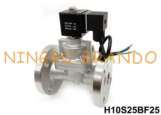 100 bar 1'' Flanş Paslanmaz Çelik Yüksek Basınçlı Solenoid Vana 24V 220V