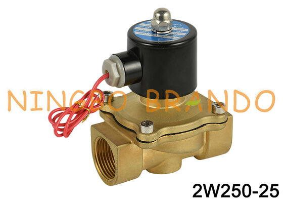 2W250-25 1' Su Hava Gaz Yağı için Bakır Elektrik Solenoid Valfı 2 Yol Normal Kapalı