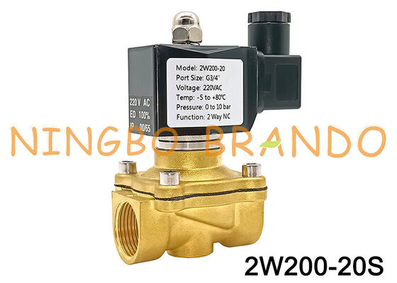 3/4'' 2W200-20 Normalde Kapalı Pirinç Solenoid Valf 24V 110V 220V