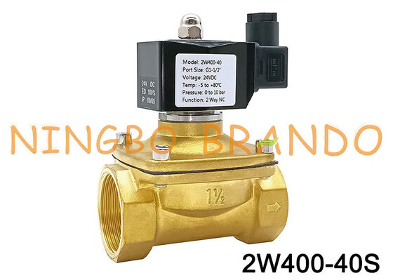 2W400-40 1.5'' Normalde Kapalı Pirinç Solenoid Valf 24V 110V 220V