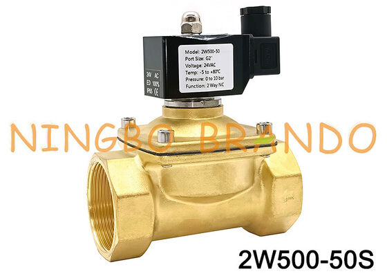 2W500-50 2'' Normalde Kapalı Pirinç Solenoid Valf 24V 110V 220V