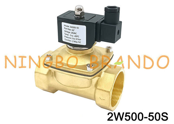2W500-50 2'' Normalde Kapalı Pirinç Solenoid Valf 24V 110V 220V