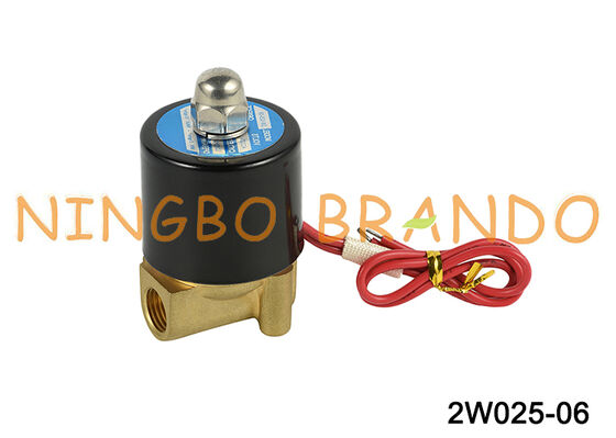 2W025-06 Pirinç Normal Kapalı Solenoid Valf Su Yağ Hava Gazı İçin Doğrudan Etkili
