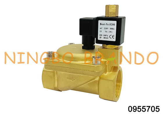 0955705 1.5'' 2 Yollu Pirinç Solenoid Vana Normalde Açık 24V 110V 220V