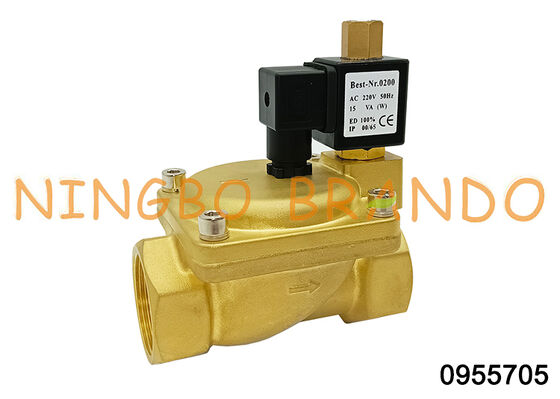 0955705 1.5'' 2 Yollu Pirinç Solenoid Vana Normalde Açık 24V 110V 220V