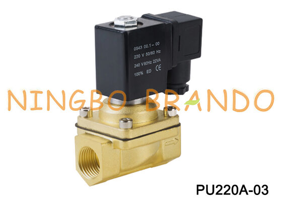 PU220A-03 3/8'' Shako Tip 2 Yollu NC Pirinç Solenoid Valf 24V 110V 220V