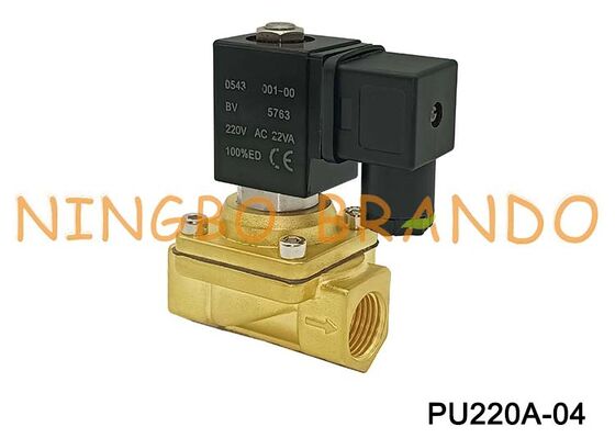 PU220A-04 1/2'' Shako Tip 2/2 yollu Pirinç Solenoid Valf 24V 110V 220V