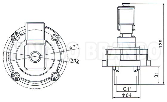 HUANENG MD325 Denizaltı 1'' Pulse Jet Valve 24V 110V 220V