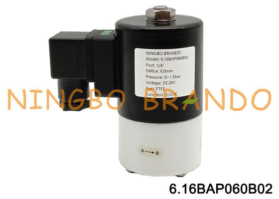 Korozyon Önleyici İzolasyon için 1/4 '' PTFE Solenoid Valf 24V 110V 220V