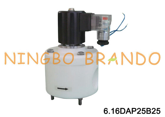 1'' PTFE Korozyon Önleyici Solenoid Valf Asit Alkali Kimyasallara Dirençli