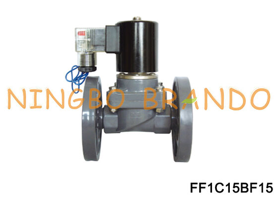 DN15 CPVC Asite Dayanıklı Anti Korozif Solenoid Valf Flanş Tipi 220V