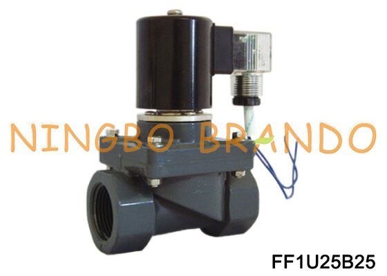 1'' UPVC Korozyon Önleyici Normalde Kapalı Solenoid Valf AC220V AC110V DC24V