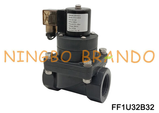 1-1/4'' UPVC Kimyasal Korozyon Önleyici Elektrikli Solenoid Valf DN32