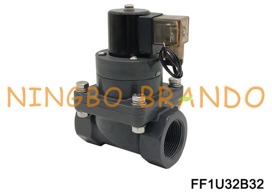 1-1/4'' UPVC Kimyasal Korozyon Önleyici Elektrikli Solenoid Valf DN32