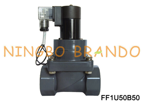 2'' UPVC Anti-Corrosive Solenoid Valve Normally Closed AC220V AC110V DC24V