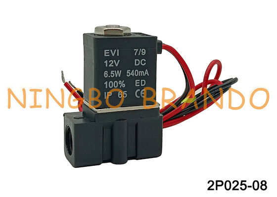 2P0250-08 2 Yollu Solenoid Valf 1/4'' Plastik Pnömatik Solenoid Valf