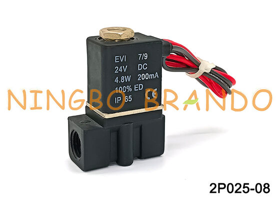 2P025-08 Hava Suyu DC24V için Plastik Pnömatik Doğrudan Etkili Solenoid Valf