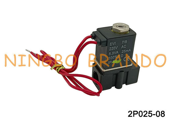 2p025-08 Plastik Airtac Solenoid Valf Sıvı Kontrolü AC220V AC110V DC24V DC12V