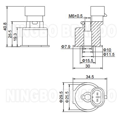 7.8mm Delikli LPG CNG IG6 IG7 Enjektör Rayı Solenoid Bobini