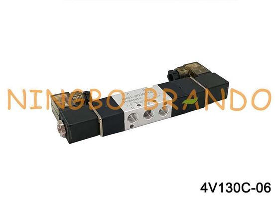 Airtac Tip 4V130C-06 Solenoid Hava Valfi 3 Pozisyon 5 Port 1/8 '' Pnömatik Kontrol Vanası