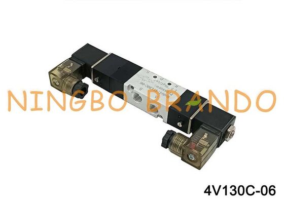 Airtac Tip 4V130C-06 Solenoid Hava Valfi 3 Pozisyon 5 Port 1/8 '' Pnömatik Kontrol Vanası