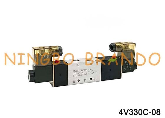 AIRTAC Tipi Solenoid Valf Hava Valfi 4V330C-08 DC 12V 24V AC 110V 220V